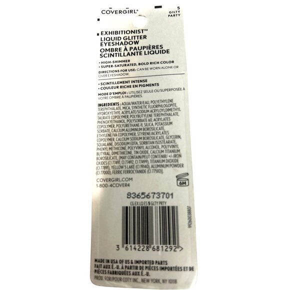 Covergirl Eyeshadow Exhibitionist 0.13 Oz Liquid Glitter Glity Party 5 New - Picture 2 of 3